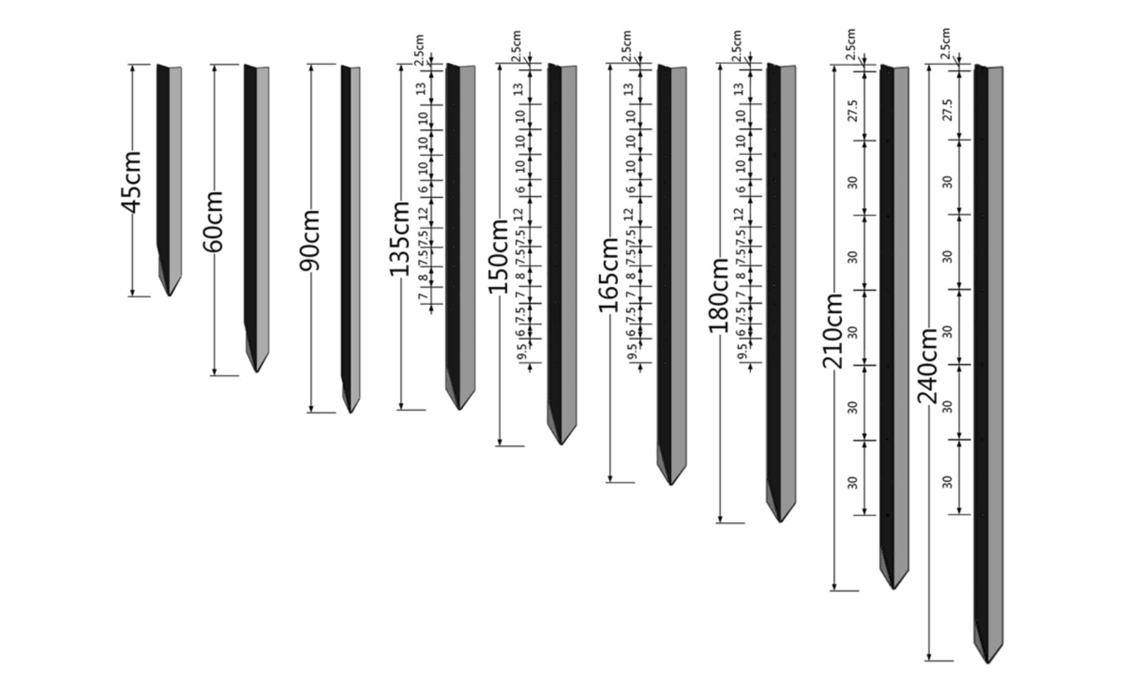 Star Picket Black 450 Long