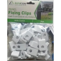 WHITE Panel Fixing Clips 50 PACK - Weld mesh clips