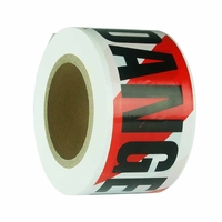 Danger Tape - Red & White - 75mm wide, 300m Long