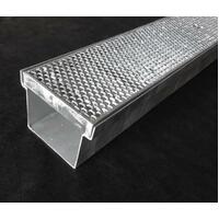 150mm Gal Steel Grates & Box channel HEELPROOF- 1m long