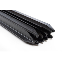 10 x Star Picket Black 750 mm Long